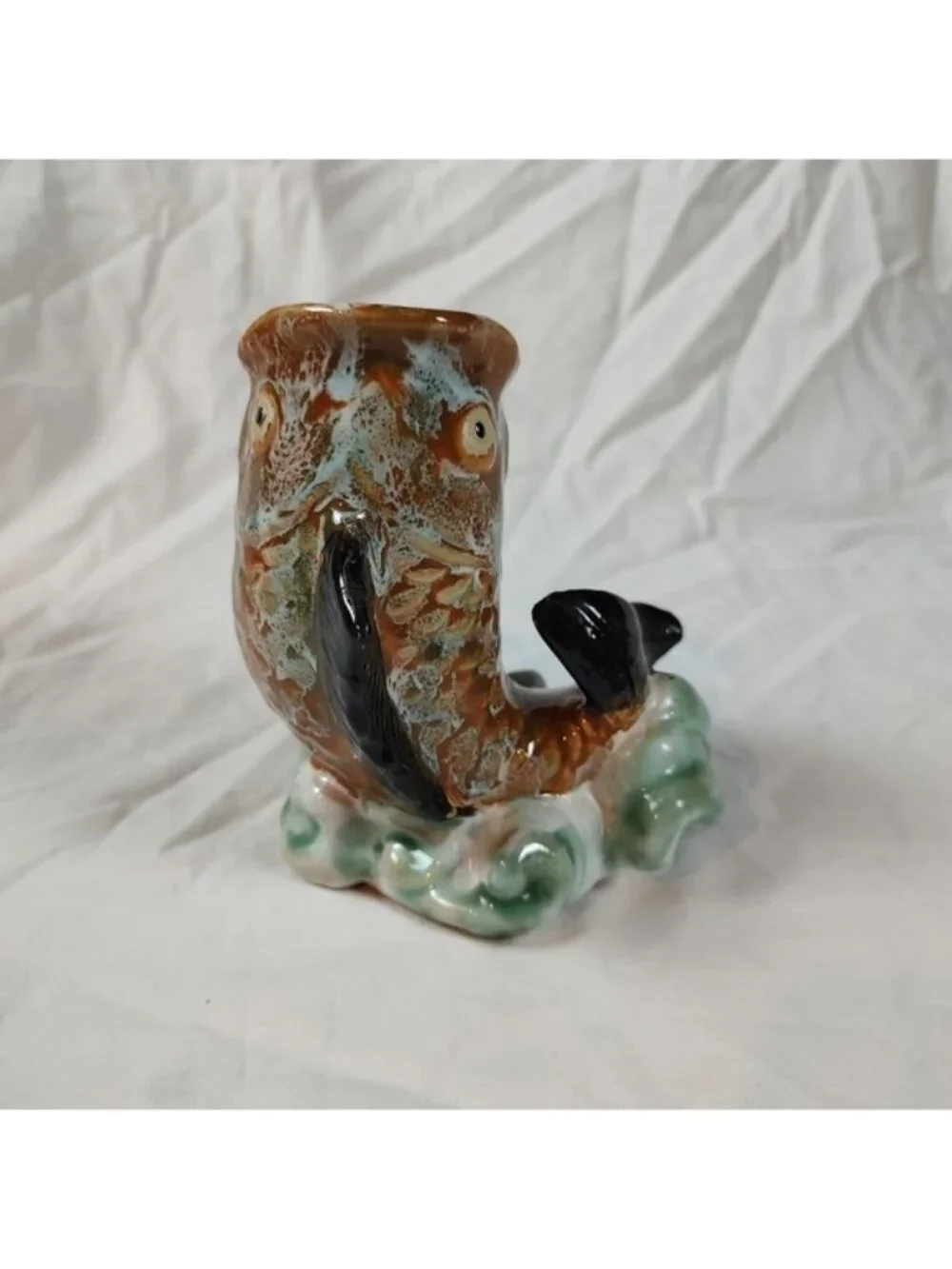Ceramic Carp Fish 5.5" Vase Mid-Century - Picture 3 of 8